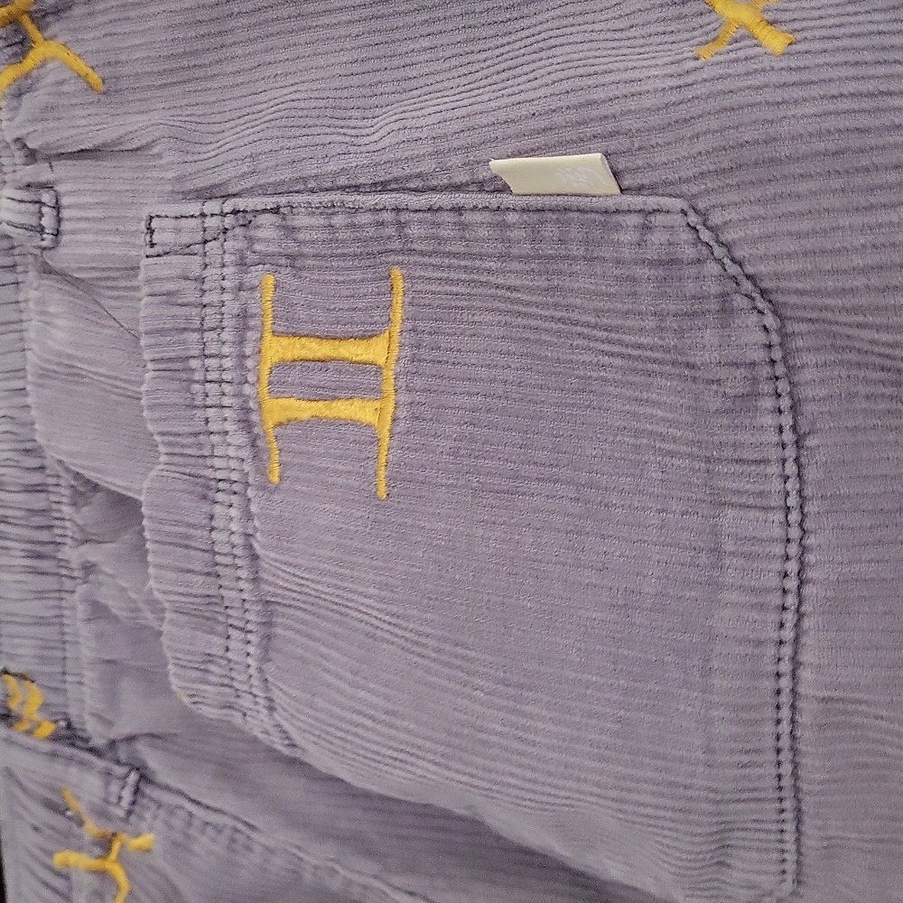Urban Outfitters Zodiac Corduroy Pants Lavender Gold Astrology Unisex Size L - Picture 6 of 13